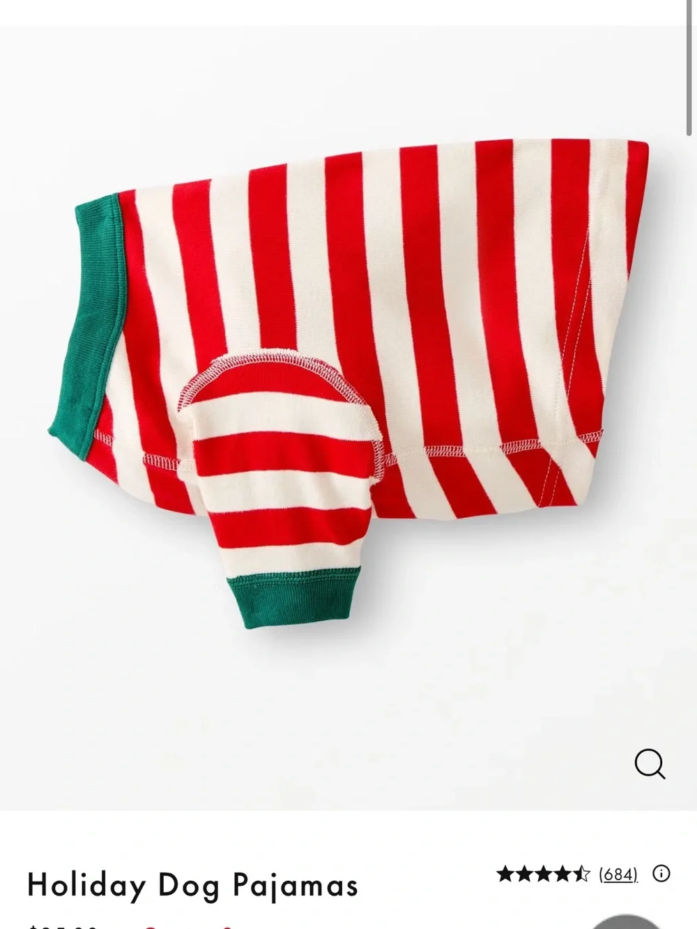 Hanna Andersson Red & White Stripe Dog Pajamas